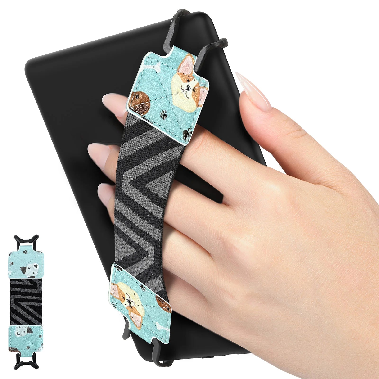 Security Hand Strap for 6 - 8" Kindle Ereaders Fire Tablet High-Elasticity Versatile Hand Strap Lightweight Finger Grip Holder