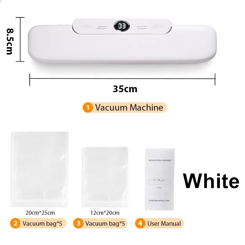 Vacuum Sealer Packaging Machine Food Vacuum Sealer with Free 10Pcs Vacuum Bags Household Vacuum Food Sealing