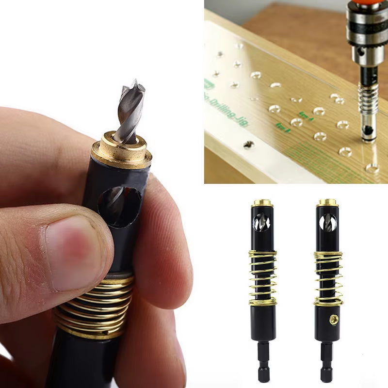 Precision Self-Centering Hinge Tapper & Hole Puncher Drill Set for Woodworking & Metal Carpentry