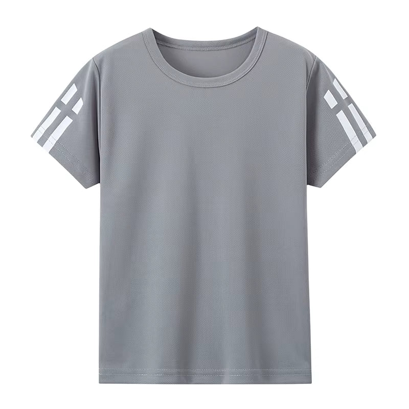 1/4 Pack Children'S Summer Quick-Drying Sports Short Sleeve Solid Color Joker Casual plus Size Shirt Boys and Girls Running T-Sh