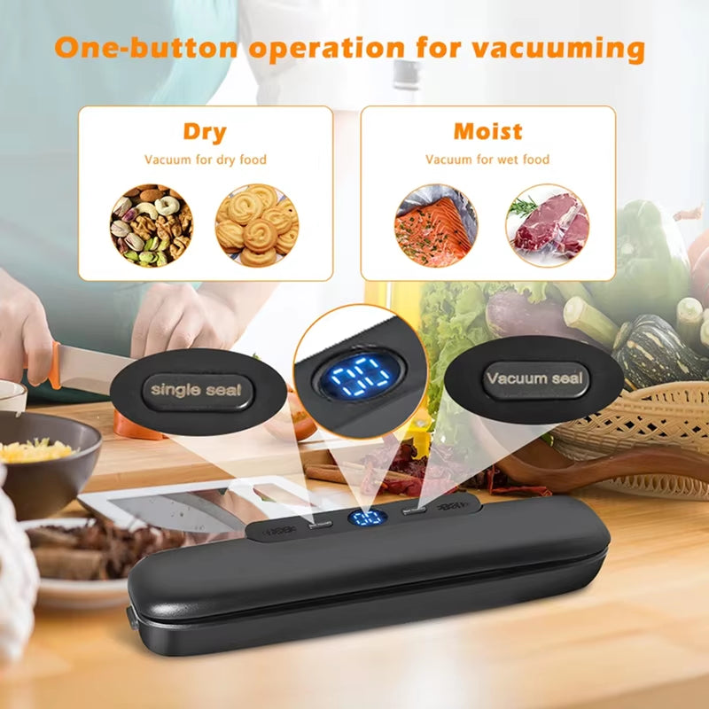 Vacuum Sealer Packaging Machine Food Vacuum Sealer with Free 10Pcs Vacuum Bags Household Vacuum Food Sealing