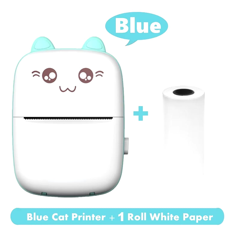 Thermal Printer Mini Portable Printer with 7 Roll Paper for Journal/Diy Scrapbook/Notes/Lists/Label/Memo Printer for Ios&Android