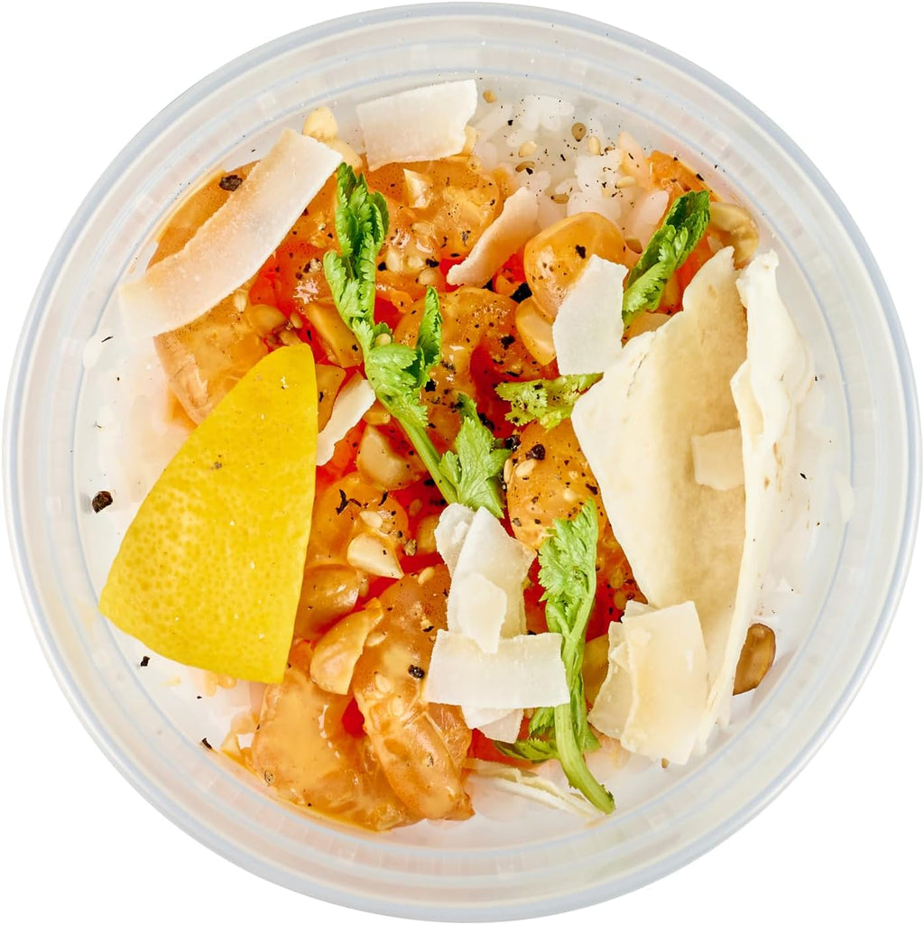 -Asporto 24 Ounce to Go Boxes, 100 Microwavable round Soup Containers - Clear Plastic Lids Included, Do Not Contain BPA, Clear Plastic Soup Containers, Disposable