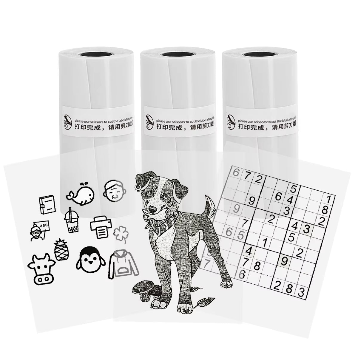 Thermal Printer Mini Portable Printer with 7 Roll Paper for Journal/Diy Scrapbook/Notes/Lists/Label/Memo Printer for Ios&Android