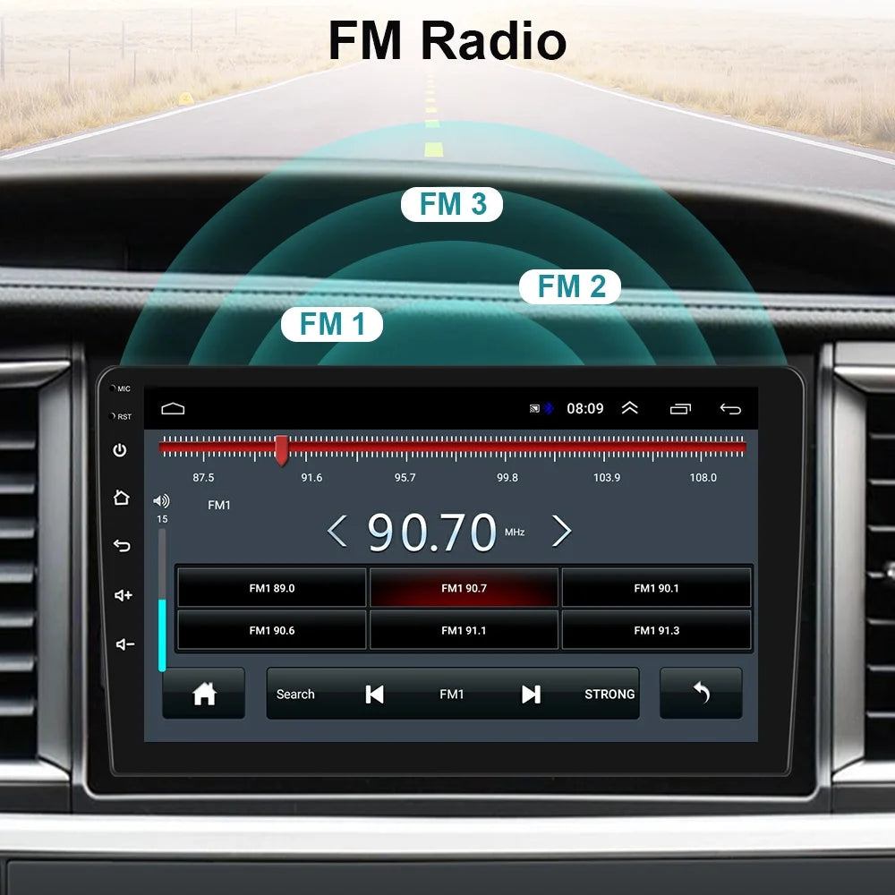 Android 12 Double 2 Din Car Stereo Radio 10.1'' HD Touch Screen 1080P 10 Inch Car Multimedia Player Head Unit Bluetooth WIFI GPS USB FM Receiver Mirror Link, with Rearview Camera