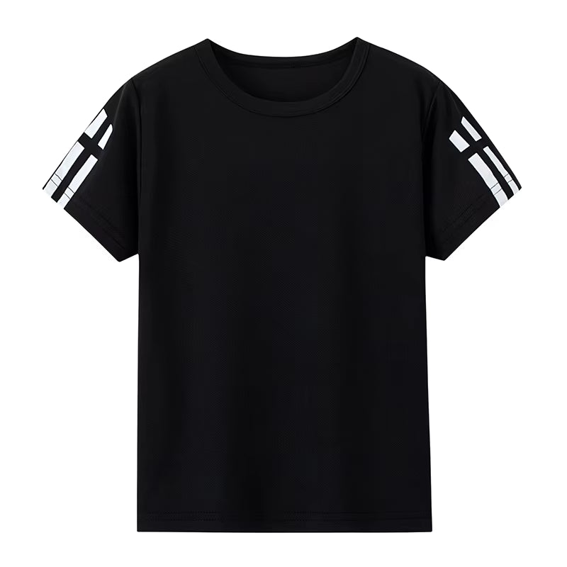 1/4 Pack Children'S Summer Quick-Drying Sports Short Sleeve Solid Color Joker Casual plus Size Shirt Boys and Girls Running T-Sh