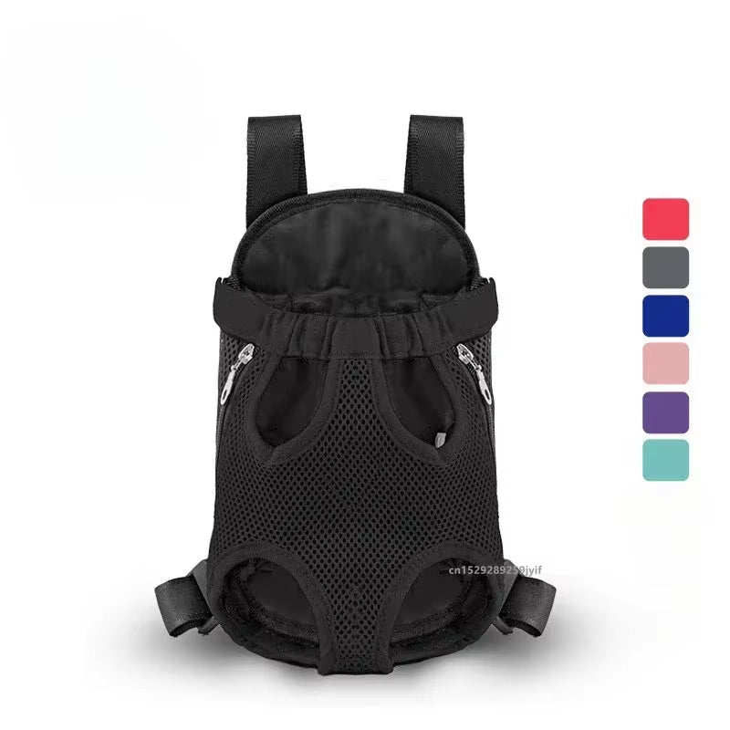 Double Shoulder Breathable Portable Travel Pet Dog Carrier Backpack Mesh Carrier Front Bag for Small Dog Cats Outdoor