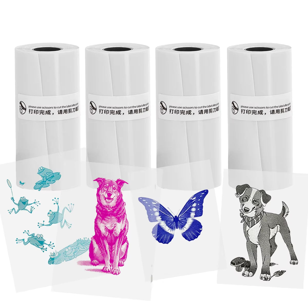 Thermal Printer Mini Portable Printer with 7 Roll Paper for Journal/Diy Scrapbook/Notes/Lists/Label/Memo Printer for Ios&Android