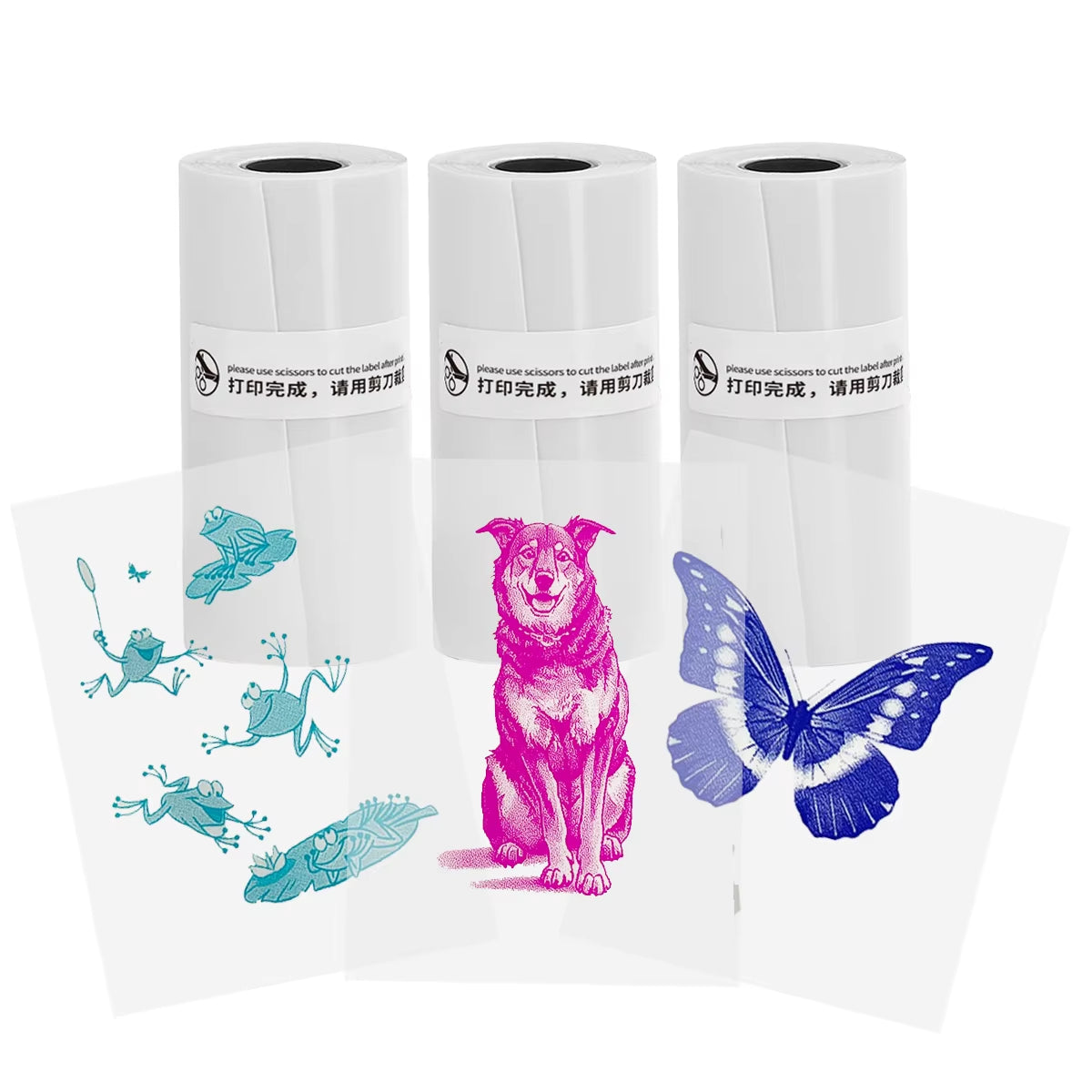 Thermal Printer Mini Portable Printer with 7 Roll Paper for Journal/Diy Scrapbook/Notes/Lists/Label/Memo Printer for Ios&Android