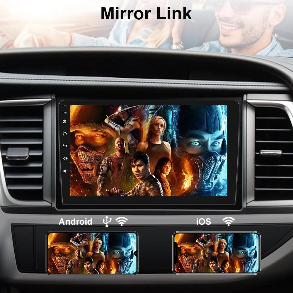 Android 12 Double 2 Din Car Stereo Radio 10.1'' HD Touch Screen 1080P 10 Inch Car Multimedia Player Head Unit Bluetooth WIFI GPS USB FM Receiver Mirror Link, with Rearview Camera